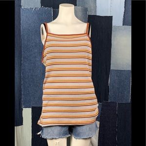 70’s Inspired Stripped Spaghetti Strap Top Sz 2X